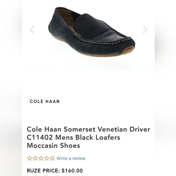 Cole Haan Somerset Venetian Driver C11402 Mens Black Loafers Moccasin Shoes - Picture 8 of 8